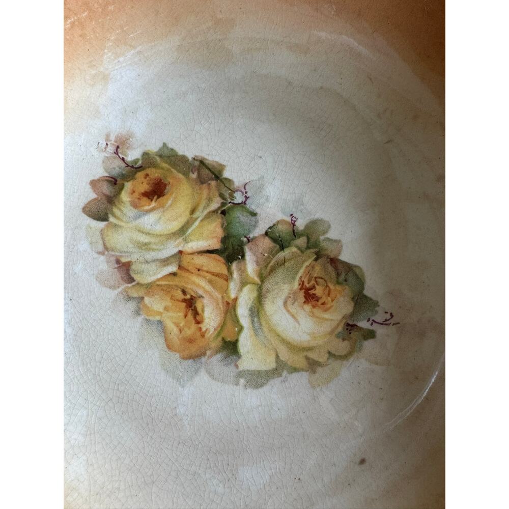Vintage W.S. George Derwood 212 B Peach Rose Floral 9" Serving Bowl Lusterware - Picture 2 of 8